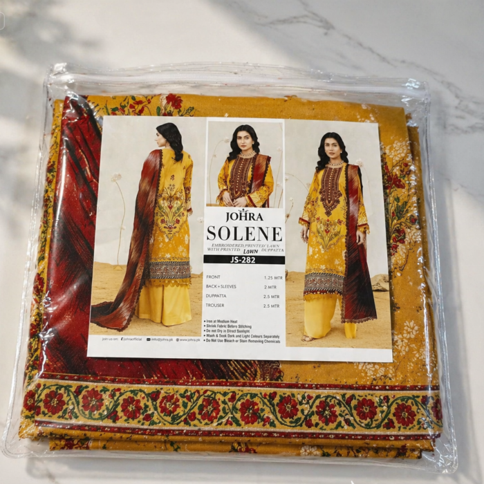 Johra Solene Embroidered Printed Lawn with Printed Dupatta
